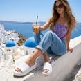 thumbnail image 4 of Cushionaire Kudos Platform Womens Sandals – Comfortable Open Toe Slip On Flat Slides, Casual Summer Sandals for Women, 4 of 29