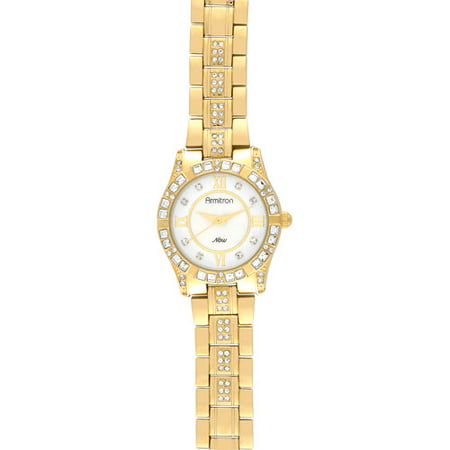Armitron Women's Gold-Tone Crystal Dress Watch - Walmart.com
