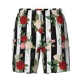 thumbnail image 4 of Lsque Mens Swim Trunks Rose Flowers Pattern - Bathing Suit Compression Liner - Beach Swim Shorts Swimwear - (S-3XL) - Stretch Quick Dry -3X-Large, 4 of 9
