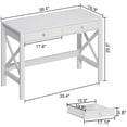 thumbnail image 2 of ChooChoo Computer Desk Study for Home Office, Modern Simple 40 Inches White Desk with Drawers, 2 of 8