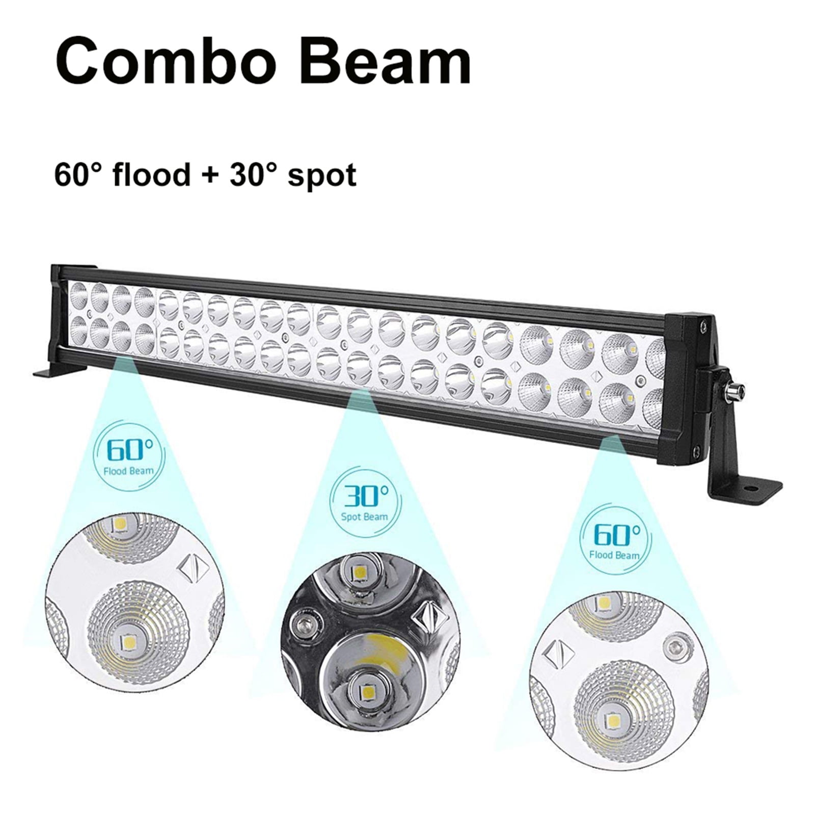 22inch Dual Row Spot LED Light Bar Off Road ATV Driving Light+4x 4 inch LED Pods Fog Lights Work Lights for Jeep Trucks Polaris ATV UTV Boat