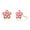 Pink, variant on 925 Sterling Silver White Flower Enamel CZ Stud Earrings with Secure Push Backs for Women & Unisex
