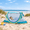 Blue, variant on Sisticker Leaf Baby Beach Tent Sun Shelter with Ventilated Mesh Windows, UV-Resistant Silver-Coated Polyester Taffeta, Sandbags & Storage Pockets, 51.6 x 50.8 x 31.5 in