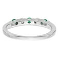 thumbnail image 5 of 14K White Gold Ring Band Wedding Diamond Round Emerald Green, Size 8, 5 of 7