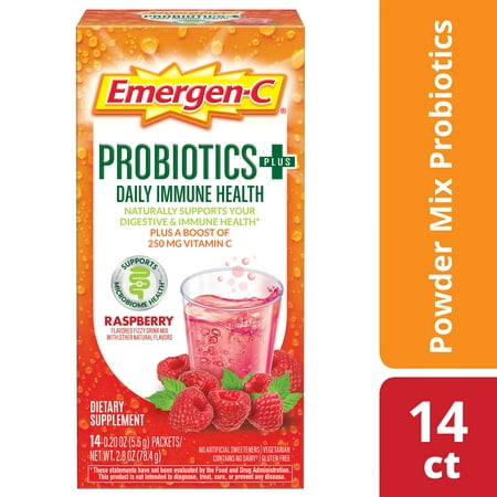 Emergen-C Probiotics+ (14 Ct, Raspberry Flavor) Probiotic Drink (Best Probiotic Drink In India)