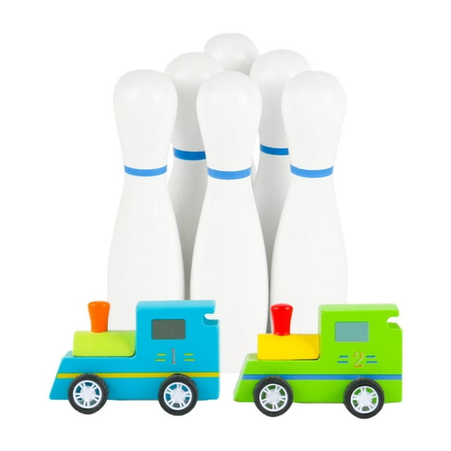 Juego de bolos para niños, juego de bolos y coches, liso, sólido, reutilizable, juguetes educativos para niños, para la escuela, el hogar, regalos de