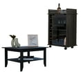 thumbnail image 2 of Miekor Furniture Cabrillo 4-Shelf 2-piece Living Room Set, Coffee Table and Bar Cabinet Black and Espresso 89254, 2 of 7