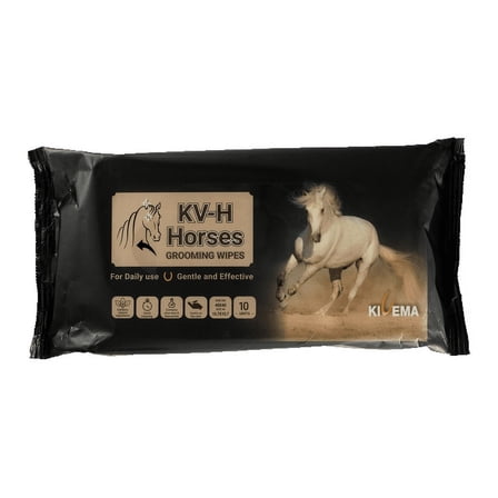 KIVEMA Horses Grooming Flowpack 10 Wipes - 15.7x15.7 in - Aloe Vera and Chamomile