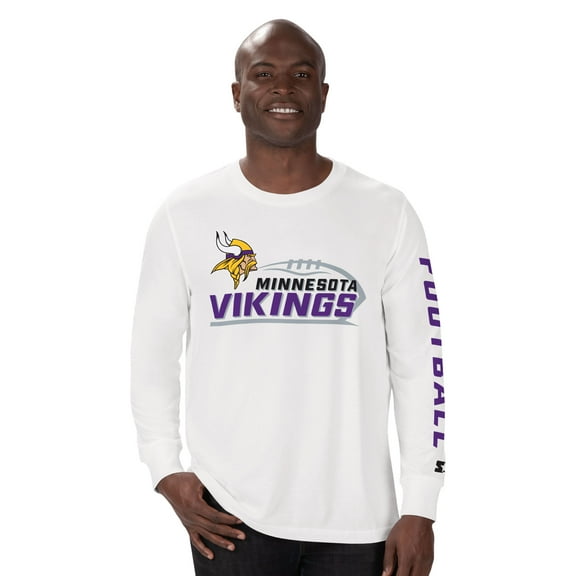 Men's Starter White Minnesota Vikings  Half Time Long Sleeve T-Shirt