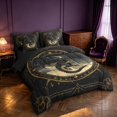 thumbnail image 2 of Manfei Retro Dragon Animals 7-Piece Twin Bedding,Vintage Flower Circle Bedding Comforter Set,Brown Orange,Black Reversible, 2 of 6