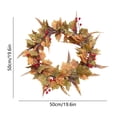 thumbnail image 3 of 20 Inch Artificial Fall Wreath for Front Door, Faux Pampas Autumn Wreath with Leaves Berries Cones, Indoor Covered Outdoor Thanksgiving Harvest Home Porch Decor, 3 of 7