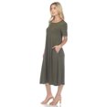 thumbnail image 2 of White Mark Women's Short Sleeve Midi Dress with Pockets, 2 of 6