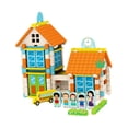 thumbnail image 3 of Bloques de construcción DIY Casa Juguetes de madera Kit de construcción Juguete educativo Escuela, 3 of 9