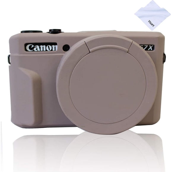 Yisau Silicone Cover for Canon PowerShot G7X Mark II, Soft Rubber Case, Black, Camera Accessories