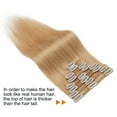 thumbnail image 2 of SEGO Clip in Hair Extensions Human Hair Full Head 100% Real Remy Thick Hair Extensions Silky Straight Balayage Blonde Hair Pieces, 2 of 7