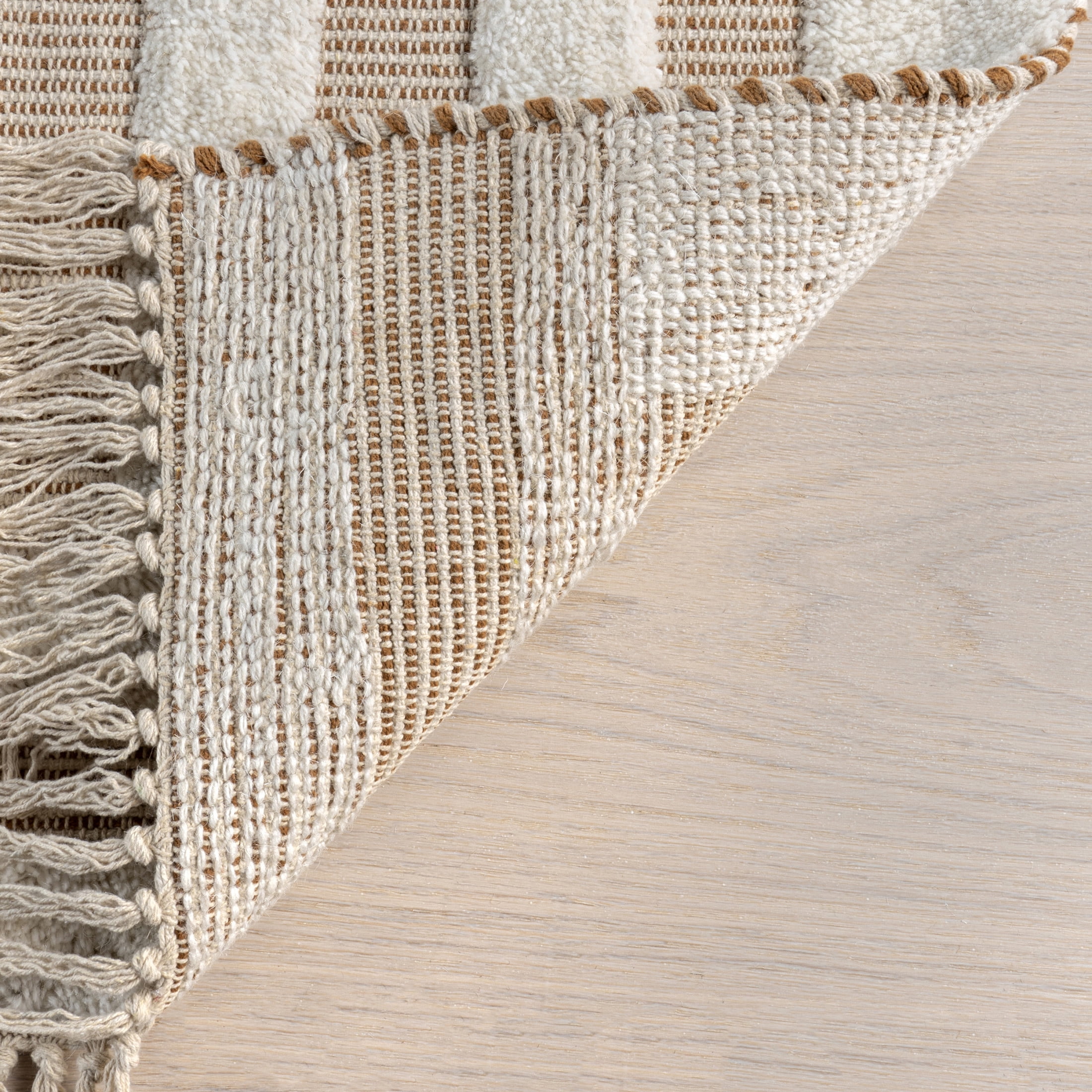 Rugs USA Merrick Tasseled Cotton and Wool Area Rug, 6' x 9', Merrick Rust