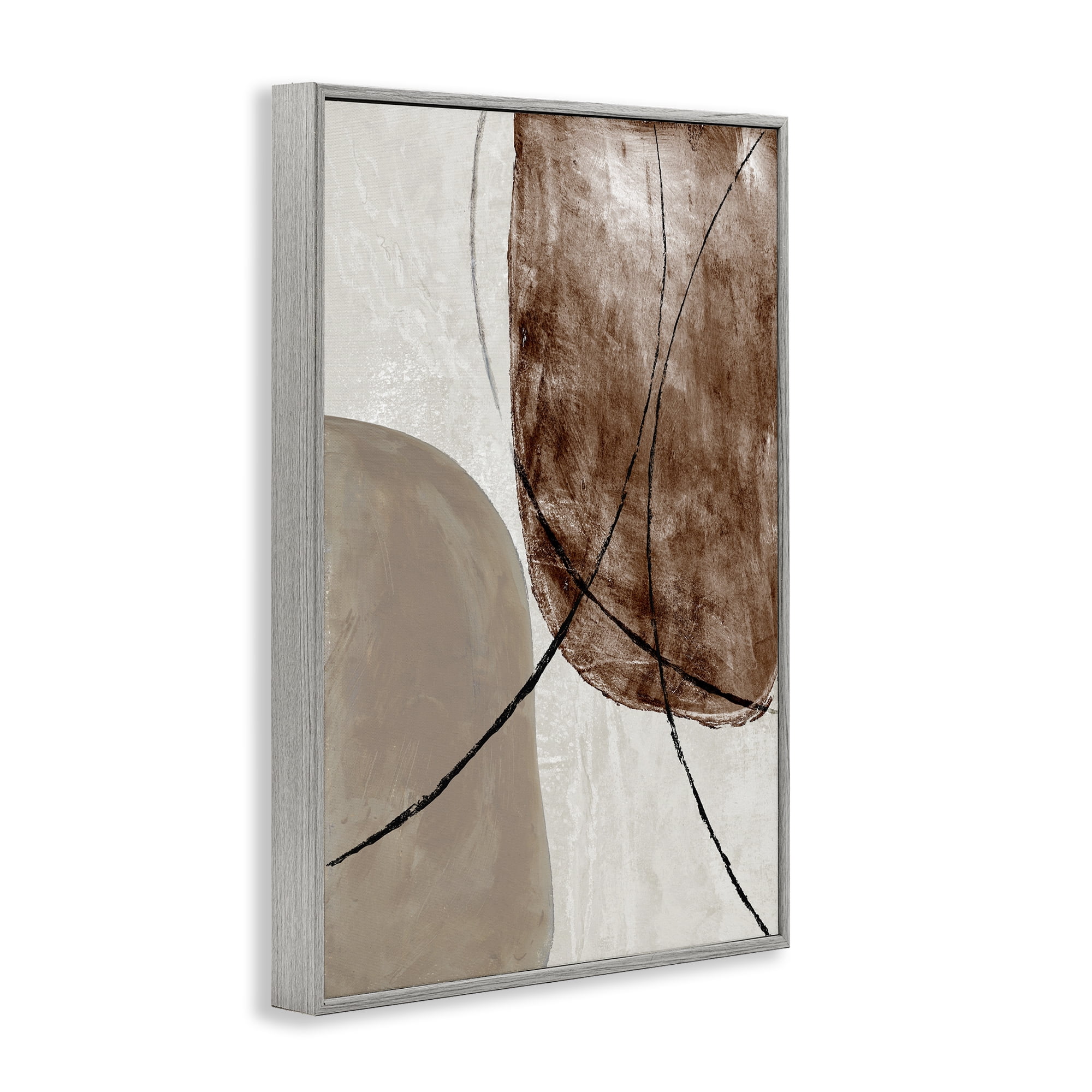 Stupell Industries Taupe & Brown Abstract Gray Framed Giclee Art, design by Merri Pattinian