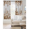 thumbnail image 2 of Brown Yellow Eucalyptus Leaves Blackout Curtains, Light Blocking Print Window Curtains, Watercolor Spring Summer Botanical Thermal Insulated Window Drapes for Living Room 2 Panels, 84"W x 84"L, 2 of 9