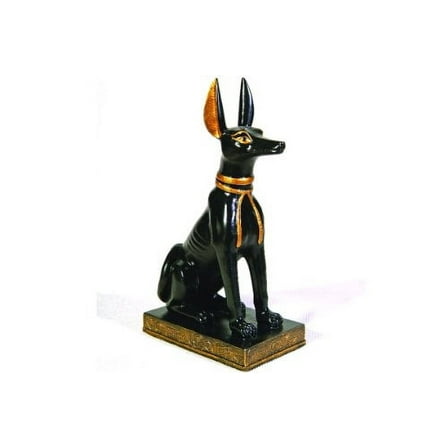 Pacific Giftware PTC Gold and Black Color Egyptian Anubis Dog Sitting Figurine Statue