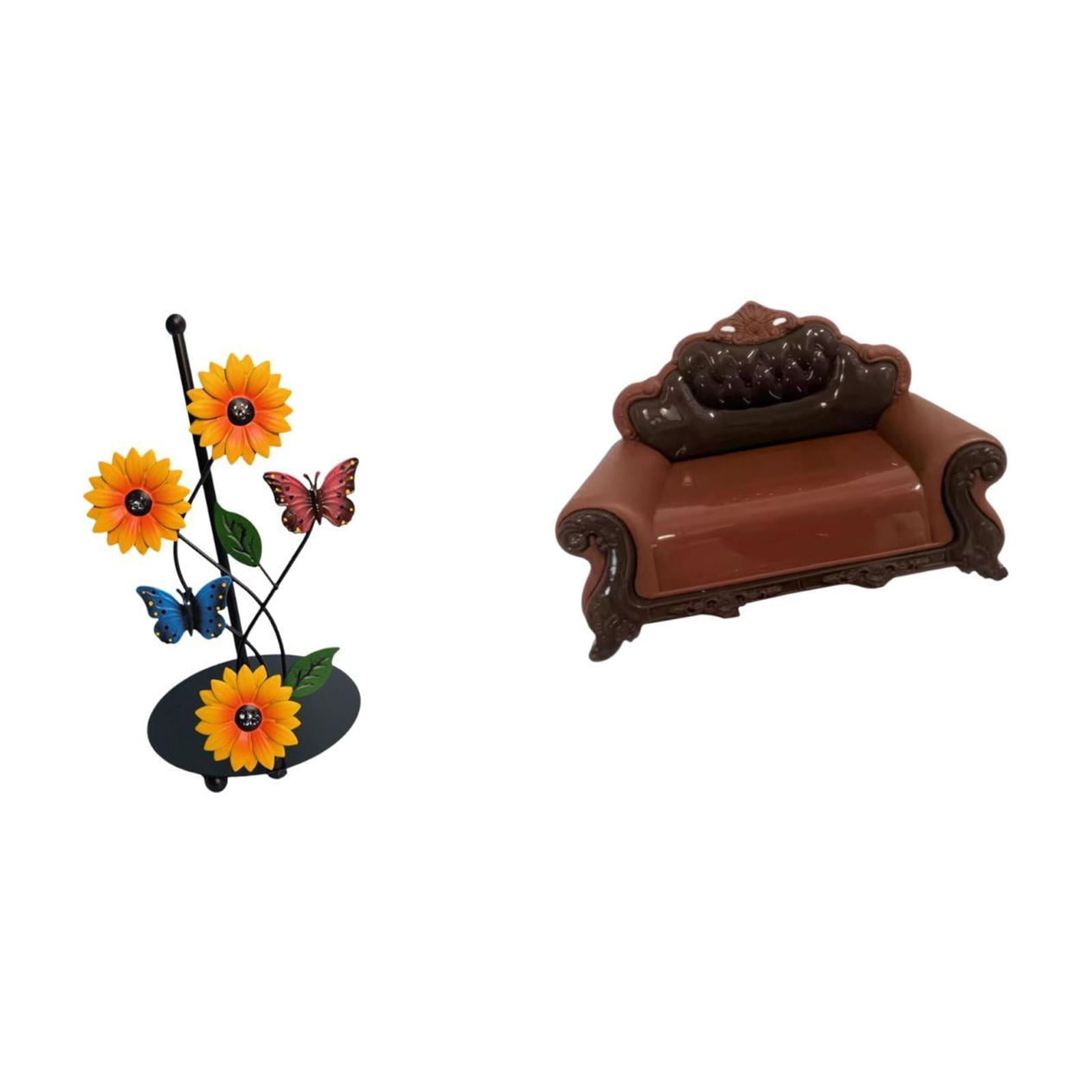 Fiocias Toilet Paper Holder Paper Towel Holder Countertop Kitchen Roll Holder Dollhouse Furniture European Sofa Model Iron Material Convenient Organization Su