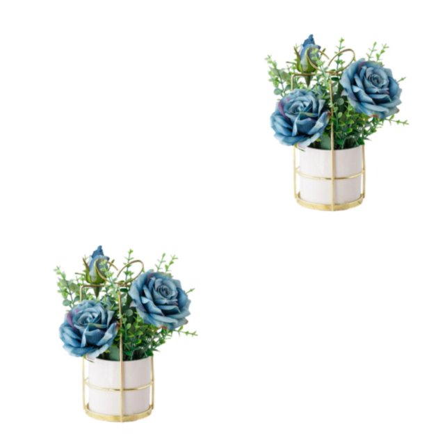 ZheElen Simulation Fleur Ensemble Polyvalent Utilisation Magnifiquement Conçu Facile à Nettoyer rose Bleu 2Set