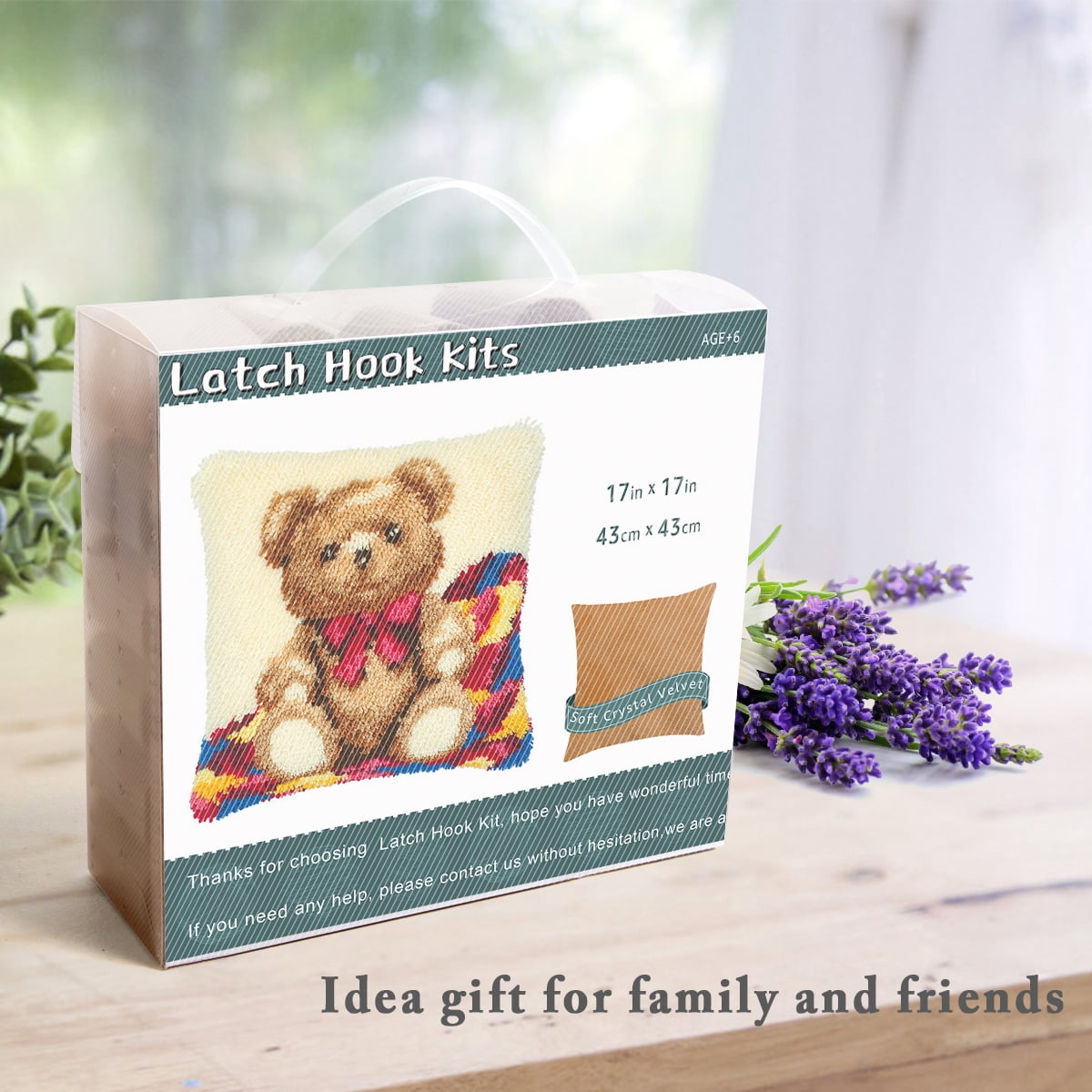 Latch Hook Pillow Kits for Adults pillow,latch hook pillow kits,Fox And Wolf Embroidery Creative Craft Home Decor Ideal for Learning Pillow Making 43×43cm/17*17in