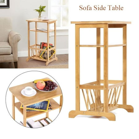 Bamboo Set Sofa - Anauto 2 Tier Sofa Side Table, Bamboo Telephone / Coffee / End / Storage Rack,Sofa Side Table, Sofa Side Rack