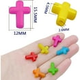 thumbnail image 3 of 200pcs Mixed Colors Chunky Acrylic Cross Spacer Beads Candy Color Cross Crucifix Craft Loose Beads Accessories for Easter Eid Necklace Bracelet Jewelry Making Décor, 3 of 7