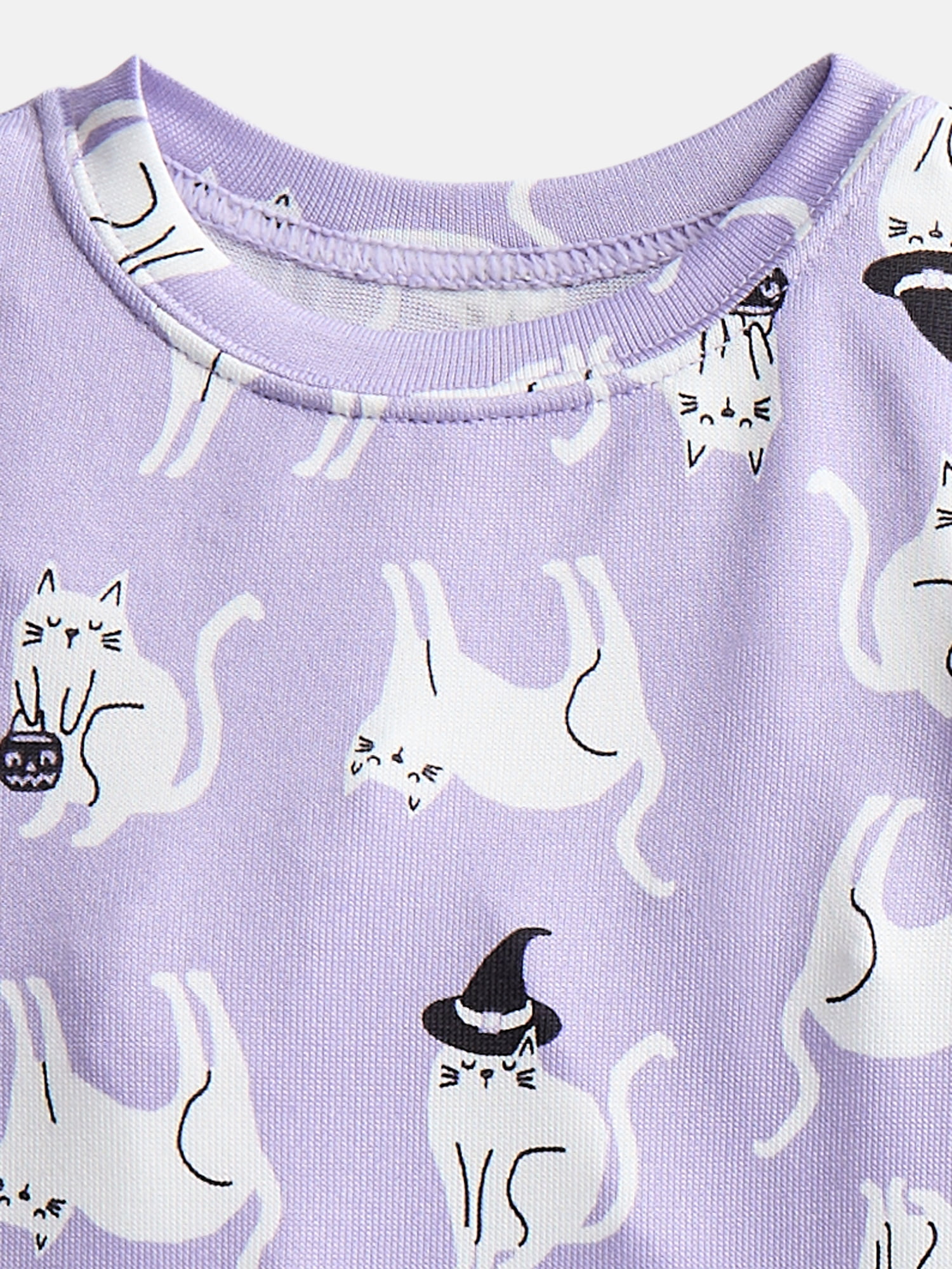 Halloween Girls' Tight Fit Long Sleeve Top and Pants Pajama Set from Way to Celebrate, 2-Piece, Sizes 4-10