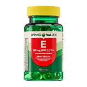 Spring Valley Vitamin E 180 mg Softgels for Heart Health, 100 Count