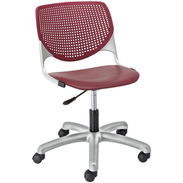 Scranton & Co 20" Polypropylene Plastic Computer Chair in Red Burgundy