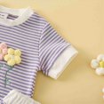 thumbnail image 5 of Paguaki Toddler Girls Dresses Outfits 1T 2T 3T 4T 5T 6T Toddler Girls Summer Clothes 5T Girls Sunflower Fly Sleeve T-shirt Denim Shorts 2PCs Set Dailywear, 5 of 9