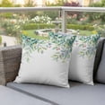 thumbnail image 4 of Green Eucalyptus Leaf Pillow Covers 2 Pack Spring Plant Rustic Farmhouse Watercolor Pillowcase Waterproof Outdoor Throw Pillow Cover for Patio Garden Square Cushion 24”x24”, 4 of 9