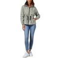 thumbnail image 2 of INSPIRE CHIC Women's Zip Front Windbreaker with Hood Lightweight Outdoor Hiking Hooded Jacket L Grey, 2 of 6