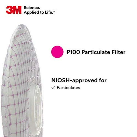 3M P100 Advanced Respirator Filter 2291, 1 Pair, Helps Protect Against Oil and Non-Oil Based Particulates, Mining, Shipbuilding, Abatement, Utilities