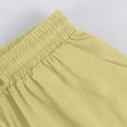 thumbnail image 4 of Pantalones de lino para mujer con bolsillos, cintura alta con cordón elástico, largo cinco octavos, confeccionados en suave tejido de poliéster, informales, para el parque, fiestas o citas., 4 of 7
