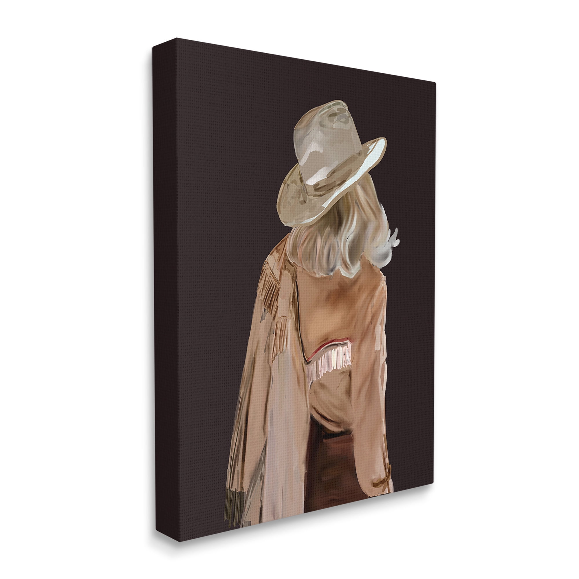 Stupell Industries Abstract Southwestern Cowgirl Abstract Painting Gallery Wrapped Canvas Art Print Wall Art, 30 x 40