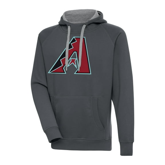 Men's Antigua Charcoal Arizona Diamondbacks Victory Pullover Hoodie