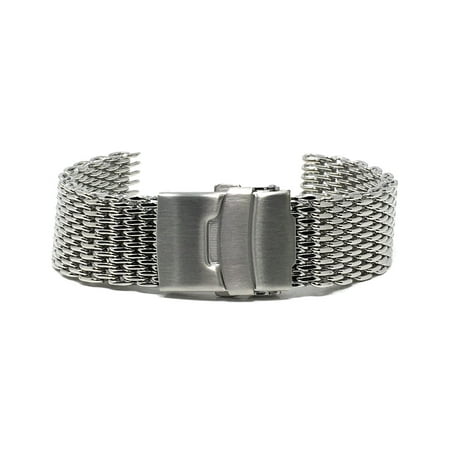 Bandini Premium 22mm Stainless Steel Shark Mesh Watch Band 22mm Stainless Steel Shark Mesh Watch