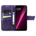 thumbnail image 3 of Dteck Flip Wallet Case for T-Mobile Revvl 6 5G, 3D Butterfly Embossed PU Leather Magnetic Folio Cover with Card Holder Kickstand, TPU Shockproof Durable Protective Phone Case,Purple, 3 of 4