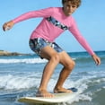 thumbnail image 6 of Edvintorg 2 Piece Swimwear for Boys Vacation Beach Printed Long Sleeve Swim Shirt and Short Boys Bathing Suits Size 3-14, 6 of 7