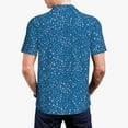 thumbnail image 3 of Balery Blue Star Print Printed Men’s Short Sleeve Polo Shirt, Midweight Men's Shirt,Golf Polo shirts -, 3 of 8