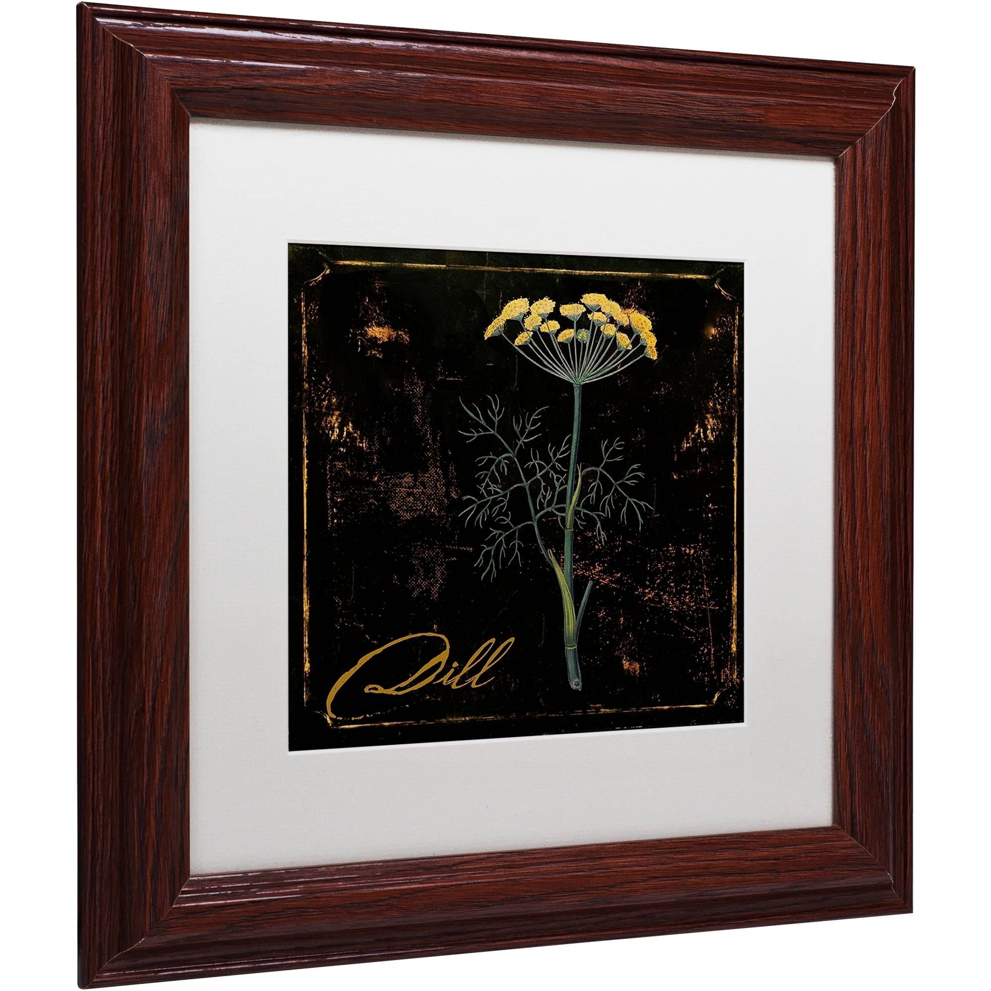 Trademark Fine Art "Black Gold Herbs I" Canvas Art by Color Bakery White Matte, Wood Frame