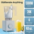 thumbnail image 3 of Chefman Obliterator 1380W Professional Blender w/ Auto Blend & 48oz. Tritan Blending Jar – Concrete, 3 of 10
