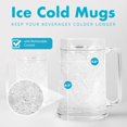 thumbnail image 3 of Clear Mug, Frozen Mugs for Freezer, Double Walled Beer Mug, Freeze Cups for Drinks, Insulated Plastic Mugs with Handles, 16 Oz Capacity, 3 of 6