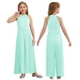 thumbnail image 6 of LiiYii Girls Rhinestone Pleated Halter Jumpsuit Sparkly Romper Prom Party Bodysuit Playsuit Dance Green 10, 6 of 6