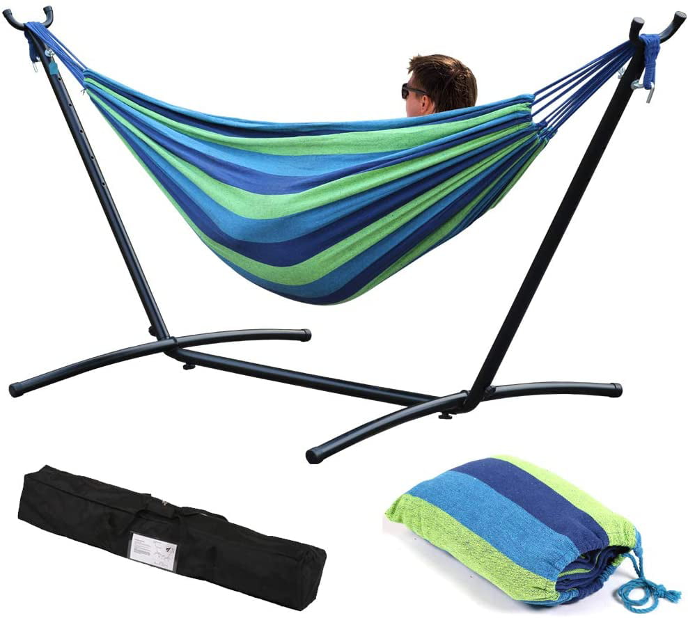 9FT Space Saving Steel Hammock Stand Outdoor Patio Portable /w Carrying Case Bag 