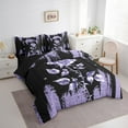 thumbnail image 2 of Romantic Rose 7 Pcs Comforter Set King,(Not Real)Purple Sequins Printed Bed in a Bag for Women,3D Rose Bedding Set with Flat Fitted Sheet Pillowcase and Sham, 2 of 5