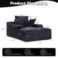 thumbnail image 2 of Leumius Oversized Chaise Lounge Indoor,Cozy Cloud Couch Modern Plush Corduroy Upholstered Sofa Bed with 3 Pillows and Wide Armrest for Living Room, No Assembly Required,Black, 2 of 12