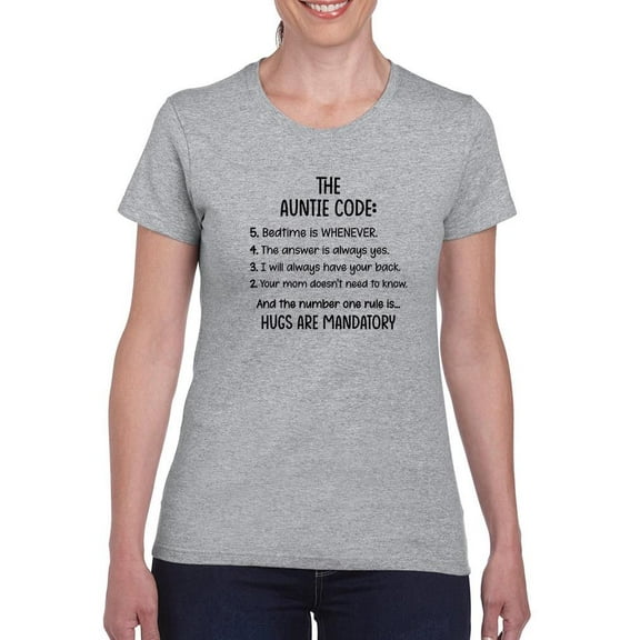 The Auntie Code Rules T-Shirt Women -Smartprints Designs, Female Small